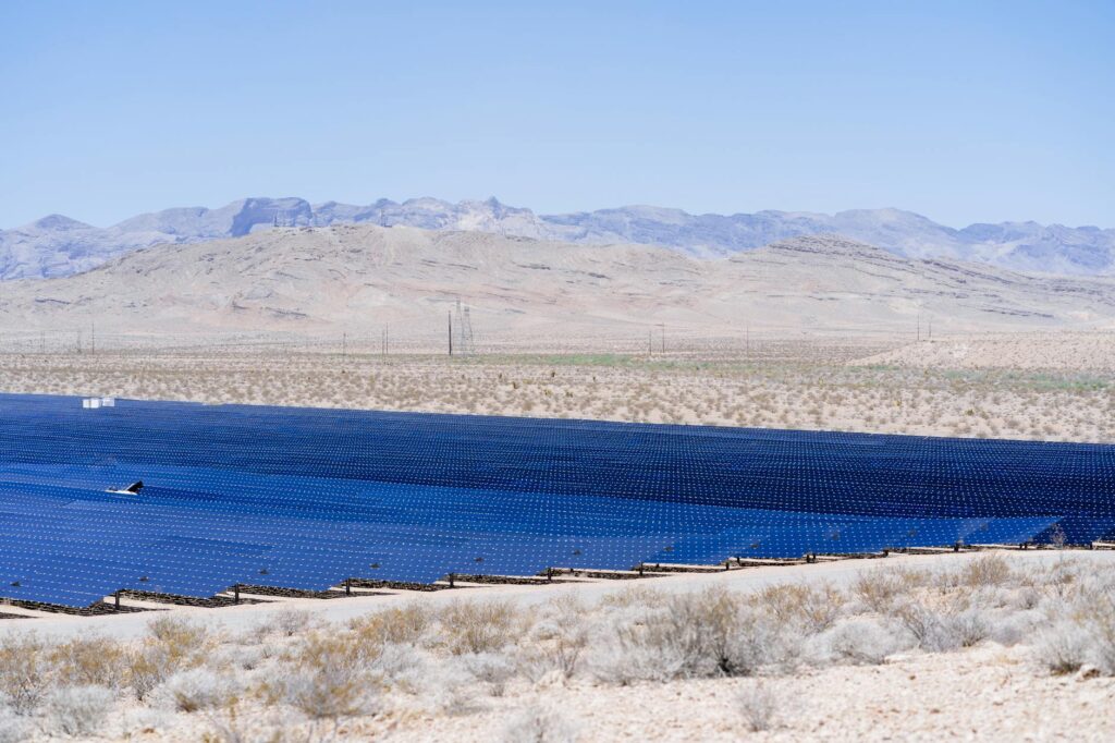 A solar farm in Nevada showcasing renewable energy technology — Nevada renewable energy standards