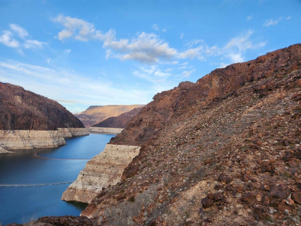 Before-and-after images of areas affected by drought in Nevada. Highlighting the impact of the Paul water crisis Nevada.