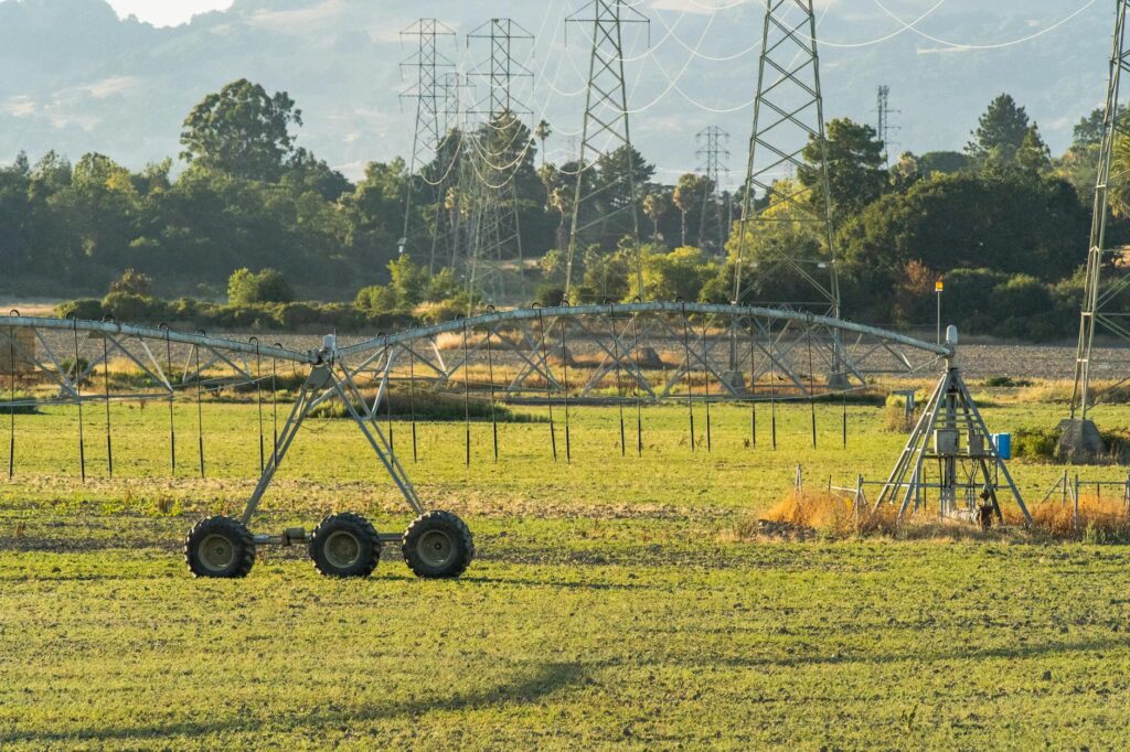 Irrigation system with visible reliance on energy sources. — energy shortages agriculture Nevada