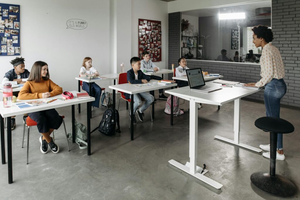 A classroom setting illustrating modern teaching methods and technology — Paul For Nevada education reform