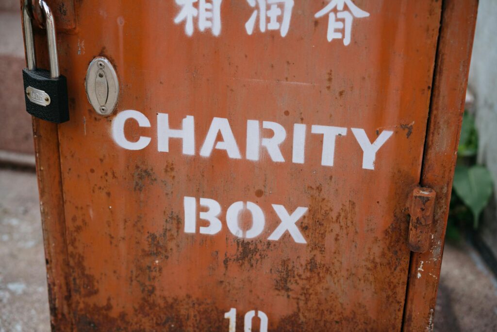A close-up of a donation box at a fundraising event for Paul’s campaign. — support Paul For Nevada