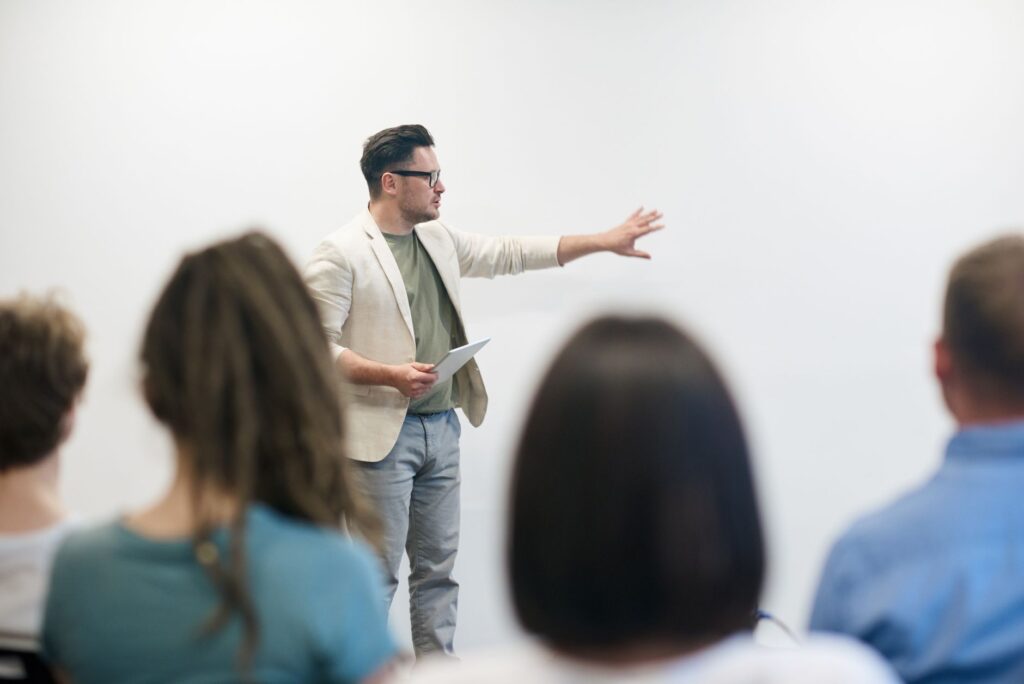 A teacher conducting a training session for professional development — Paul For Nevada education policy