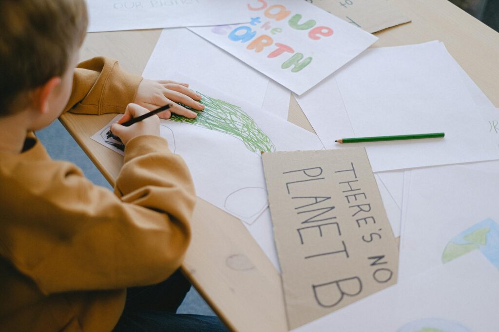 An illustration of a community event focused on environmental education. — Paul For Nevada climate change policy