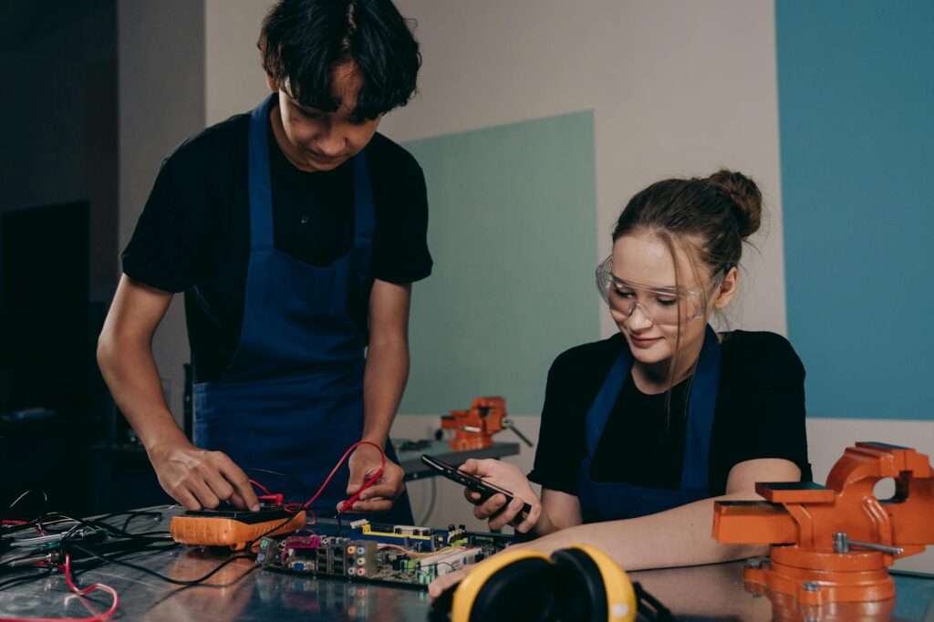 An image of students participating in vocational training programs related to Paul For Nevada future vision