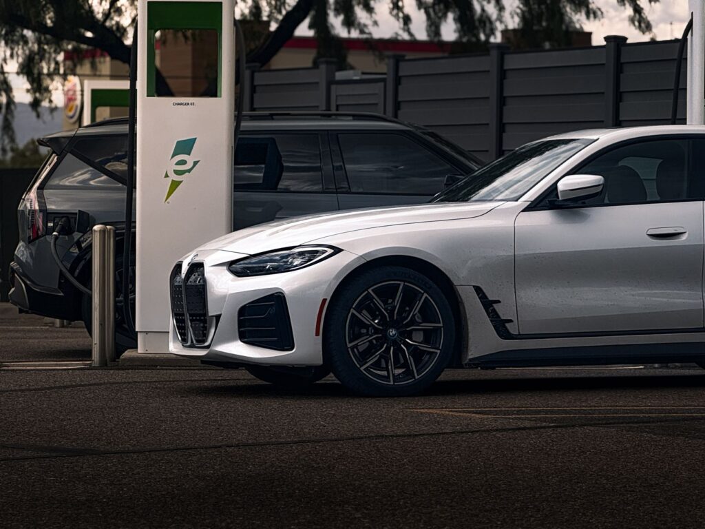 Electric vehicles charging at a public station in Nevada. — Paul For Nevada environmental initiatives