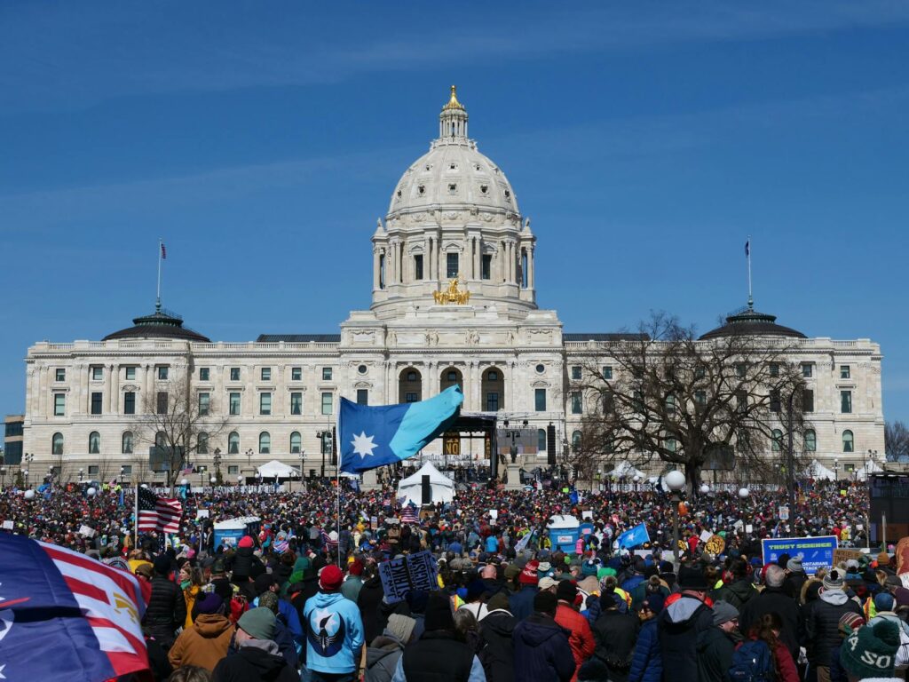 Image of Paul For Nevada speaking at a healthcare rally, highlighting his commitment to the Paul For Nevada healthcare stance.