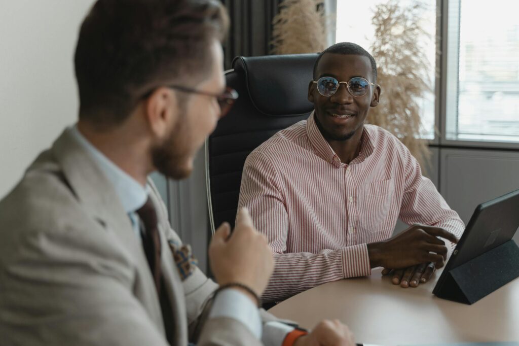 Residents discussing local business opportunities — Paul For Nevada economic growth