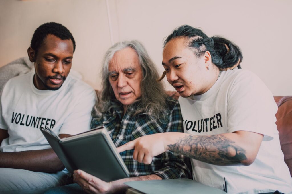 A diverse group of campaign volunteers planning strategies together. — Paul For Nevada campaign strategies