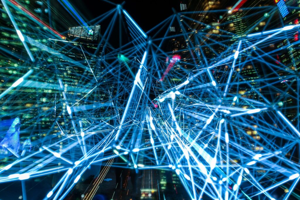 A futuristic depiction of smart grid technology in an urban setting. — nevada energy infrastructure