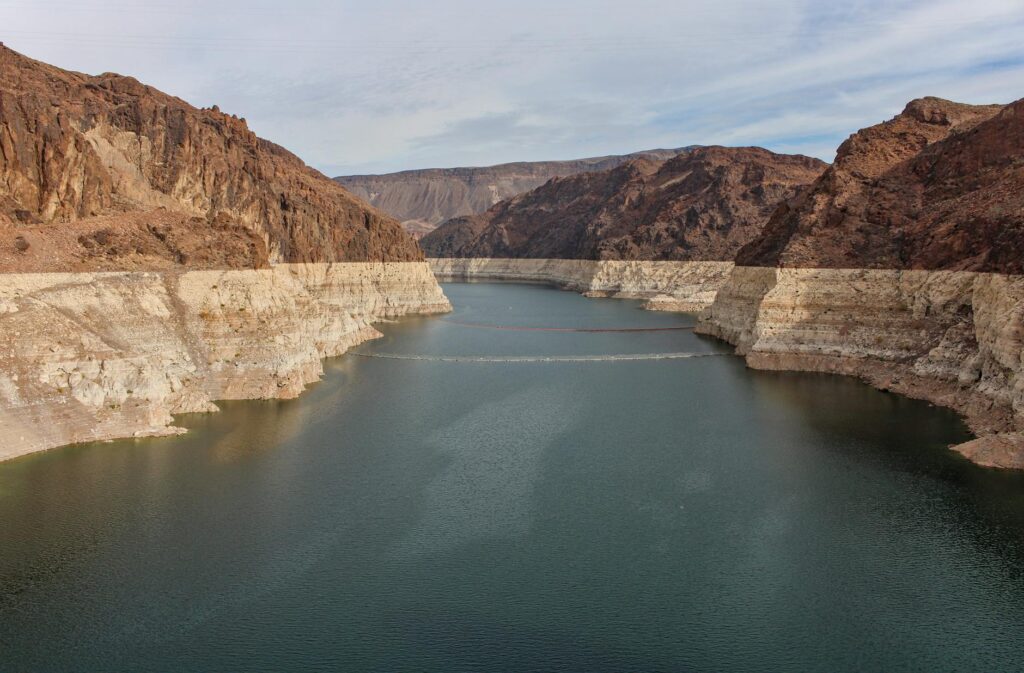A graph showing the declining water levels in Nevada lakes and reservoirs, illustrating the urgency of Paul For Nevada water crisis plan