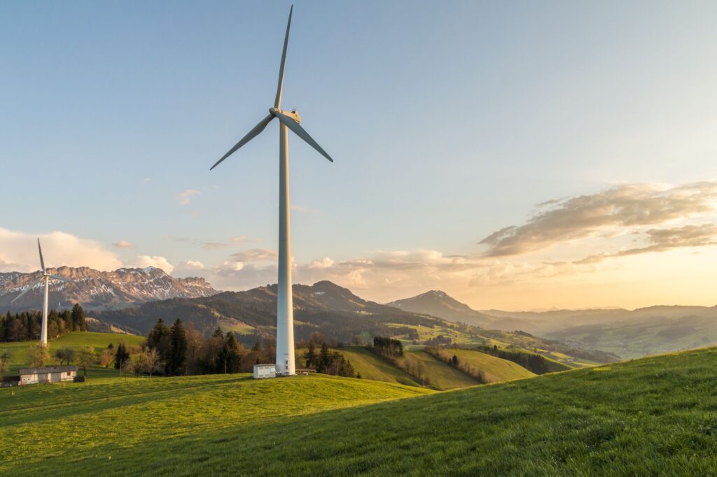 A wind turbine field showcasing renewable energy production — Paul For Nevada renewable energy
