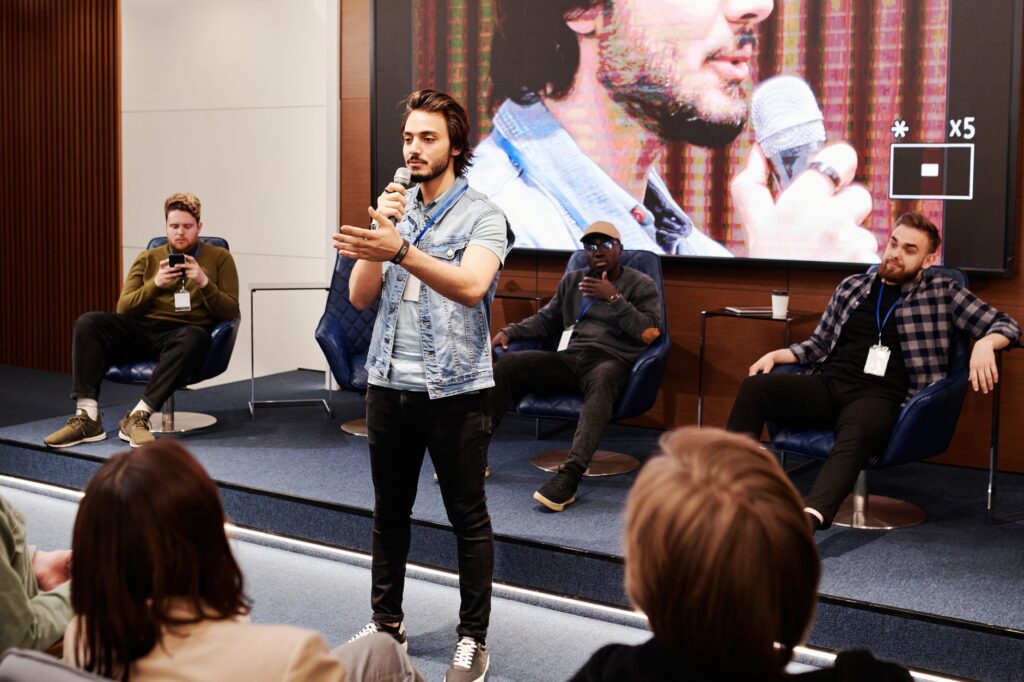 Image of Paul speaking at a community event focused on job creation — Paul For Nevada job creation