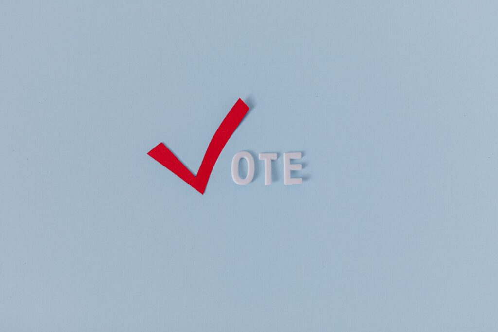 Graphic representation of the Nevada voting process, highlighting key steps for Paul For Nevada voter information.