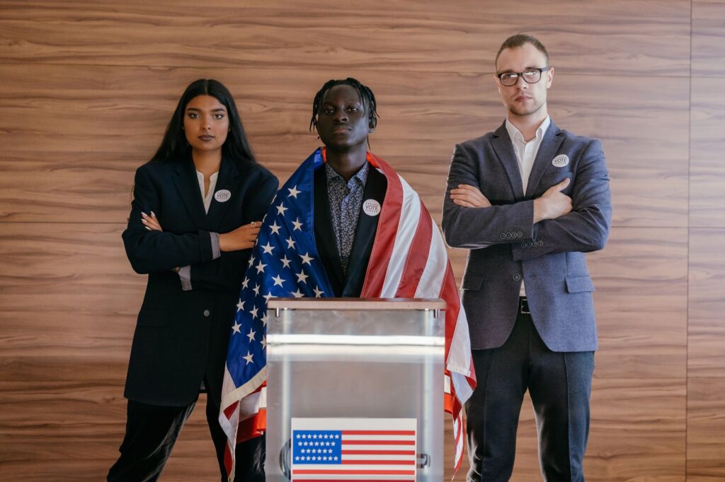 An image from a recent candidate debate, featuring Paul and his opponents. — Paul For Nevada comparison