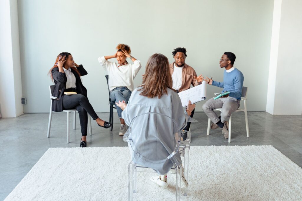 An image of diverse Nevadans discussing healthcare issues — Paul For Nevada healthcare plan