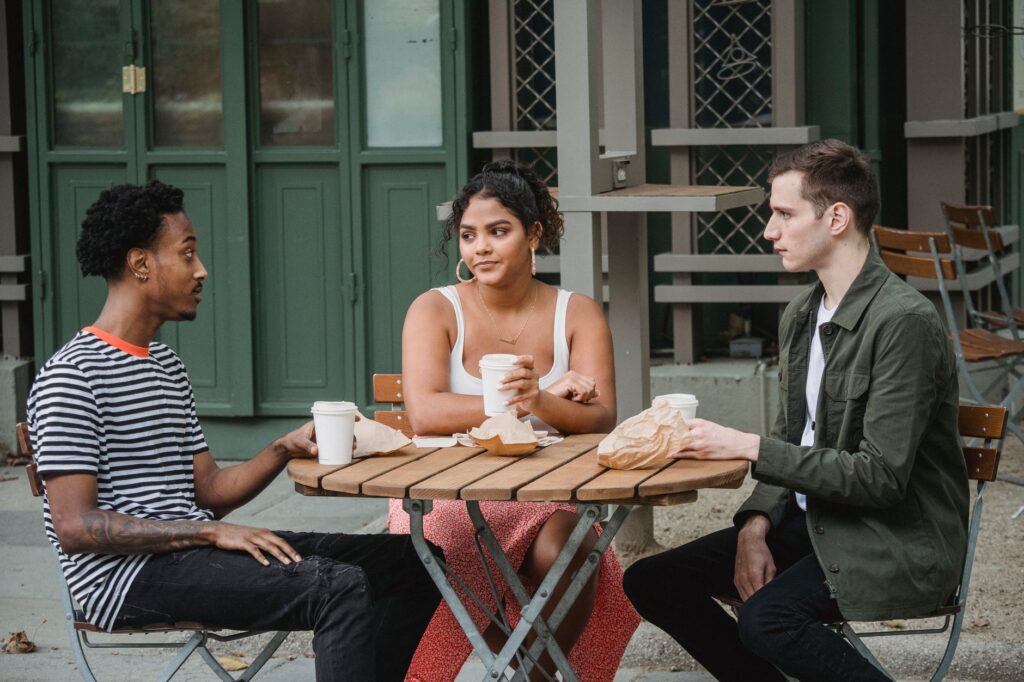 A group of young people discussing important election issues over coffee. — Paul For Nevada young voters
