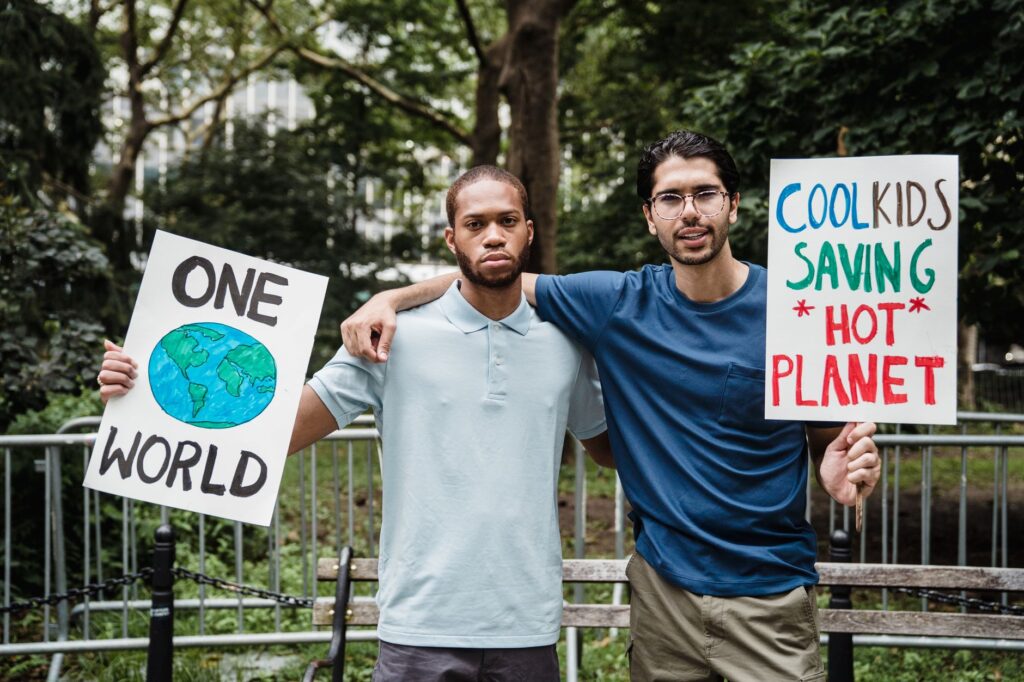 A portrait of Paul For Nevada at a climate change rally. — Paul For Nevada climate change policy