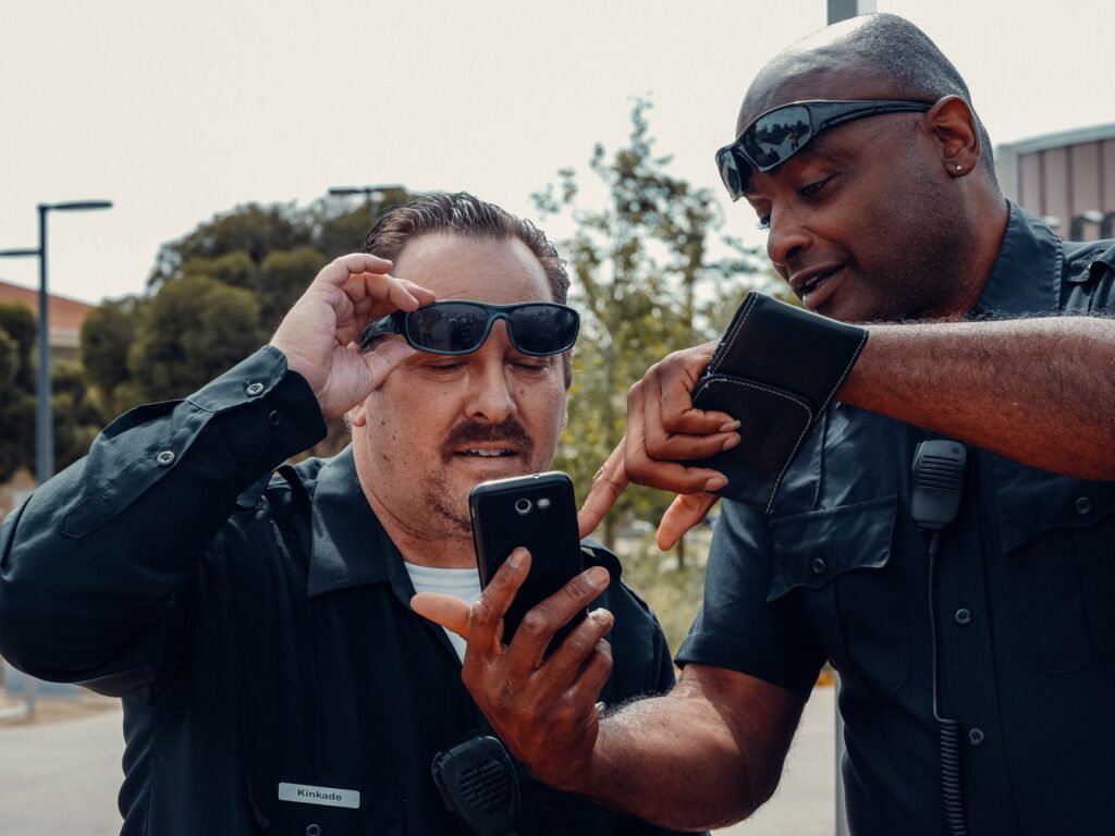 An image of law enforcement officers using technology for crime prevention. — Paul For Nevada public safety policies